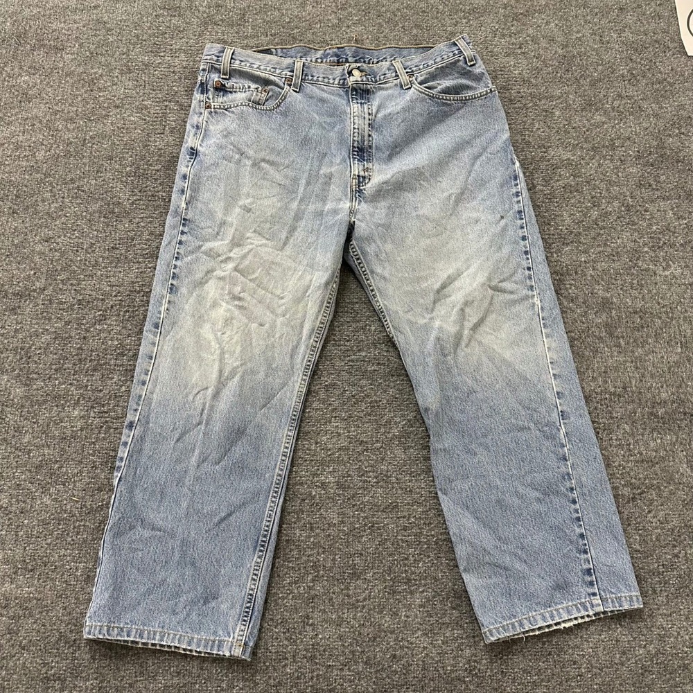 Levi's Jeans Mens Size 38x30 Light Wash 505 Regular Fit Straight Leg Denim Good